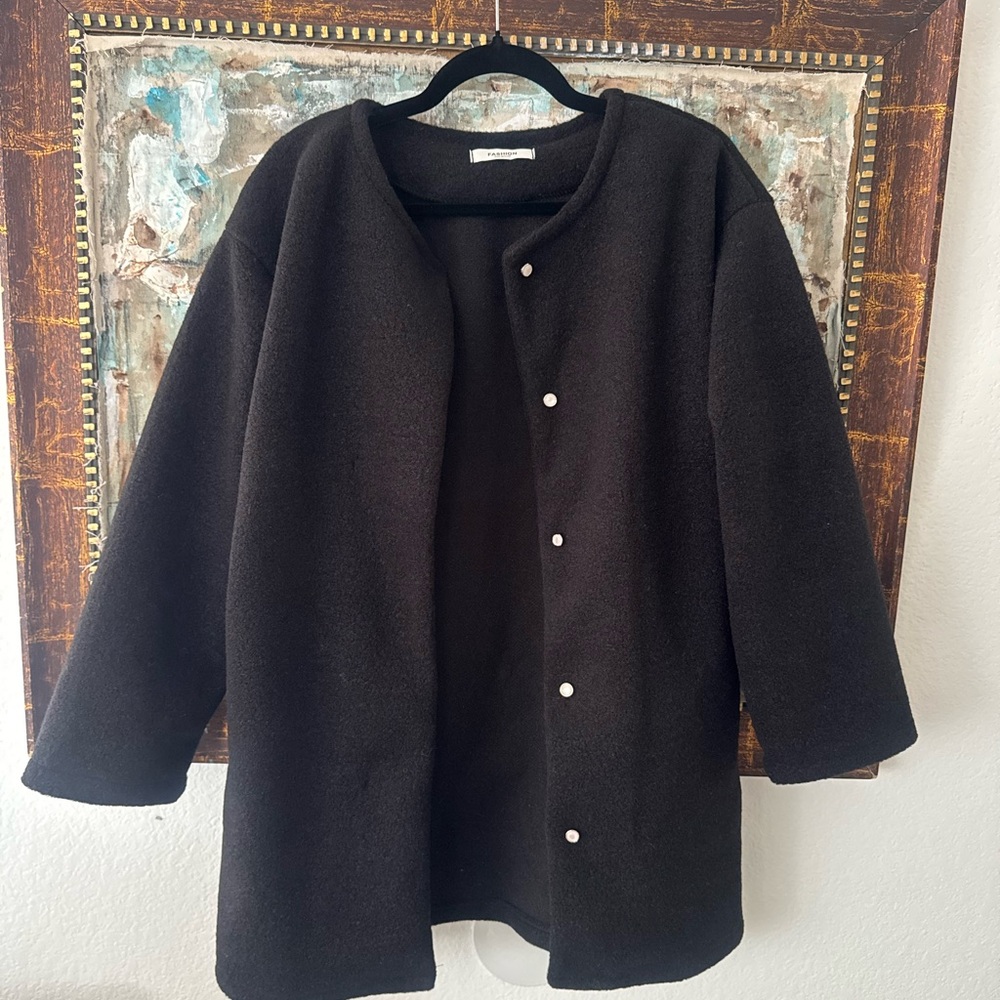 Black Button-Up Coat - image 1